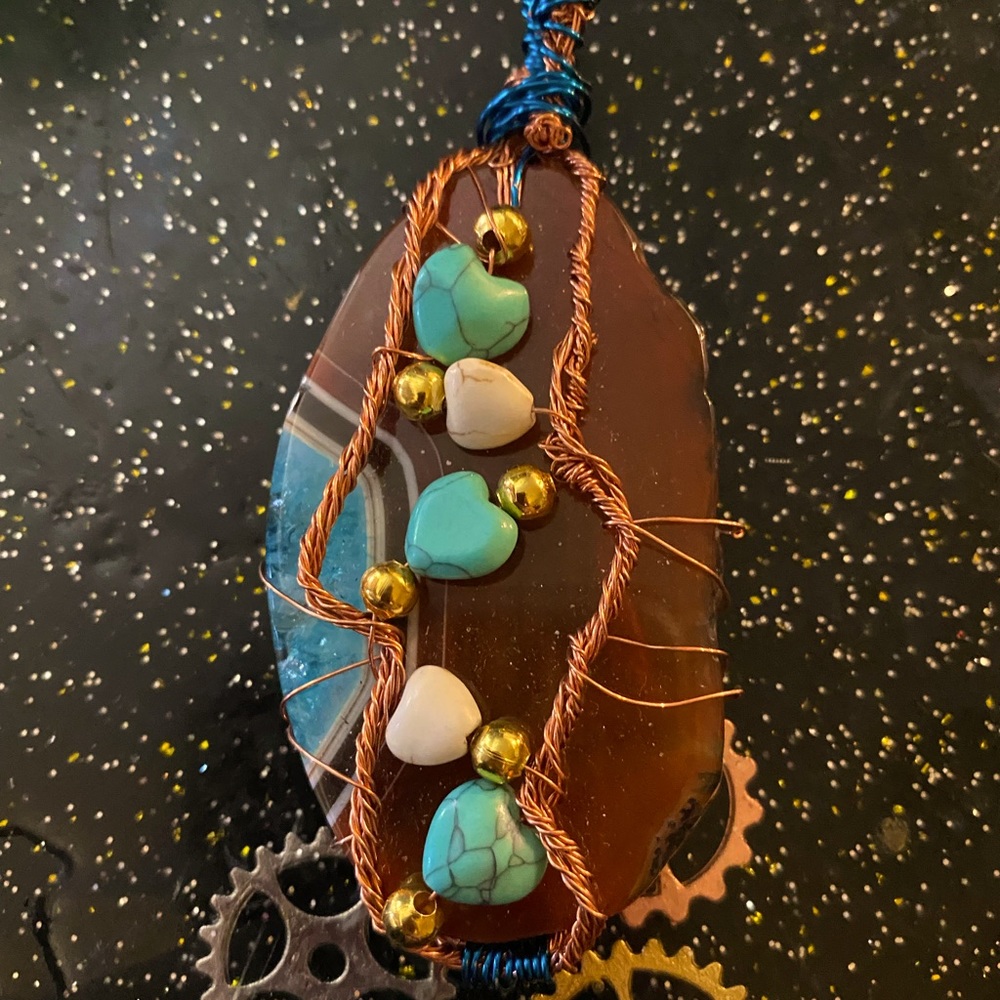 Handmade wrapped gemstone
